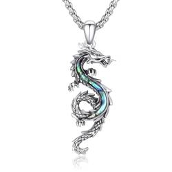 CUOKA MIRACLE Drachen Kette 925 Sterling Silber Herren Drachen Anhänger Halskette für Damen Oxidiert Unisex Drachen Schmuck Valentinstag Geschenke für Männer Mädchen von CUOKA MIRACLE