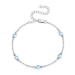 CUOKA MIRACLE Mondstein Armband Damen 925 Sterling Silber Regenbogen Stern Mondstein Mädchen Armband Mondstein Schmuck für Kinder von CUOKA MIRACLE