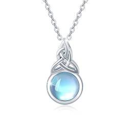 CUOKA MIRACLE Mondstein Halskette 925 Sterling Silber Regenbogen Mondstein Anhänger Kette Mädchen Mondstein Schmuck Geschenk für Damen Kinder von CUOKA MIRACLE