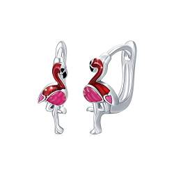 Flamingo Ohrringe 925 Sterling Silber Mädchen Creolen Ohrringe für Kinder Flamingo Schmuck Kleine Creolen Kreis Ohrringe für Mama Damen von CUOKA MIRACLE