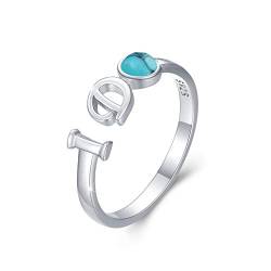 Türkis Ring 925 Sterling Silber I DO Ringe Verstellbar Verlobungsring Türkis Ring für Damen Türkis Schmuck Geschenke für Damen Mutter Tochter von CUOKA MIRACLE