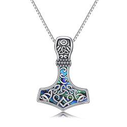 CUPENDA Thor Hammer Halskette Sterling Silber Celtic Mjolnir Anhänger Halskette Nordic Viking Schmuck Geschenke für Frauen von CUPENDA