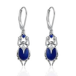 Käfer Ohrringe Sterlingsilber Lapislazuli Baumelnde Ohrringe Vintage Schmuck Geschenke für Frauen von CUPENDA