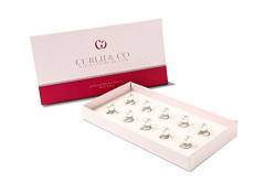 10 Designer Perlen Curlies - Silber Edition - Glasperle weiss - Brauthaarschmuck | Haarschmuck | CURLII SE-PW von CURLII