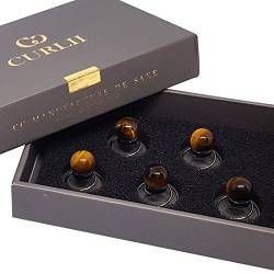 5 Designer Perle Curlies - Tigerauge - Antik Edition - CURLII - Natursteinperle 5-S-A-TA von CURLII
