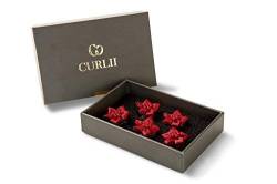 Blumen Curlie - Silber Antik - Bordeaux Rot - Designer CURLII - hochwertiger Brauthaarschmuck - Haarschmuck 5BC-AE-R von CURLII