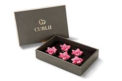 Blumen Curlie - Silber - Pink - Designer CURLII - hochwertiger Brauthaarschmuck - Haarschmuck 5BC-SE-PI von CURLII