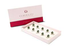 CURLII 10 Designer Perlen Curlies - Silber Edition - Glasperle grün - Brauthaarschmuck | Haarschmuck SE-PGR von CURLII