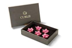CURLII Blumen Curlie - 24 Karat - Pink - Designer hochwertiger Brauthaarschmuck - Haarschmuck 5BC-GE-PI von CURLII