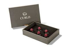CURLII Strass Curlie | Silber Antik | Pink | Designer hochwertiger Brauthaarschmuck | Haarschmuck | 5SC-AE-SPI von CURLII