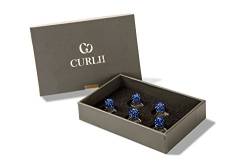 CURLII Strass Curlie | Silber | Royal Blau | Designer hochwertiger Brauthaarschmuck | Haarschmuck | 5SC-SE-SRB von CURLII