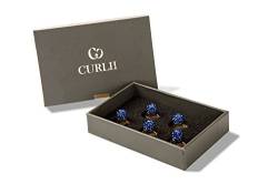Strass Curlie | 24 Karat | Royal Blau | Designer CURLII | hochwertiger Brauthaarschmuck | Haarschmuck | 5SC-GE-SRB von CURLII