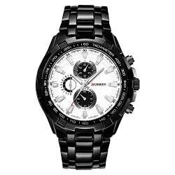 CURREN Herren-Armbanduhr, wasserdicht, Edelstahl, Quarz-Armbanduhr für Männer und Jungen, 1, Armband von CURREN