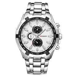 CURREN Herren-Armbanduhr, wasserdicht, Edelstahl, Quarz-Armbanduhr für Männer und Jungen, 3, Quarz-Uhrwerk von CURREN