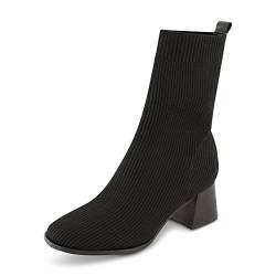 CUSHIONAIRE Damen Bishop Stretch-Stiefel + Einlegesohlen aus Memory-Schaum und breite Breiten erhältlich, schwarz, 39 EU von CUSHIONAIRE
