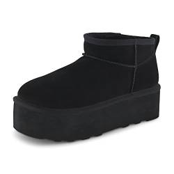 CUSHIONAIRE Damen Hippy Echtes Wildleder Schlupfstiefel + Memory Foam, Schwarz, 38.5 EU von CUSHIONAIRE