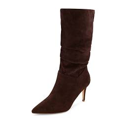 CUSHIONAIRE Damen Porsha Scrunch Heel Stiefel mit Memory Foam, breite Breiten erhältlich, schokoladenbraun, 42 EU von CUSHIONAIRE