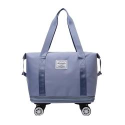 Reisetasche mit abnehmbaren Rädern, großes Fassungsvermögen, wasserdichtes Oxford-Gewebe, Outdoor, Übernachtung, Fitnessstudio, Workout, blau von CUSROS