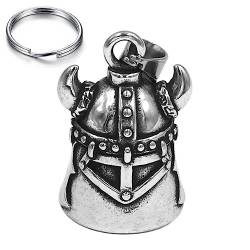 CUSTOMprivé Glöckchen Motorrad Glücksbringer Guardian Bell Biker Helm Wikinger Schlüsselanhänger keltisch Lieferung in Samtbeutel von CUSTOMprivé