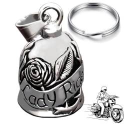 Lady Rider Motorradglocke mit Rose. Glücksbringer Biker Triker. Lieferung mit Samtbeutel. Guardian Bell Glocke Lucky Charm Motorrad von CUSTOMprivé