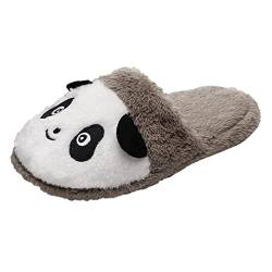 CUTeFiorino Damenschuhe 43 Sneaker Winter Warme Hausschuhe Panda Weiches, rutschfestes Fleece-Zuhause auf Schuhen für drinnen und draußen (A, 36) von CUTeFiorino