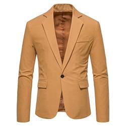 CUTeFiorino Herren Sakko übergröße Blazer Herbst Anzugsakko Baumwolle Chino Freizeitanzug Herren Outdoorjacke 3 Knopf Sportlich Herrenjacken für Hochzeit Business Größe L XL XXL 3XL 4XL von CUTeFiorino