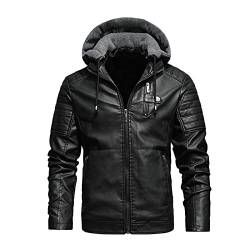 CUTeFiorino Herrenjacken Übergang Herren Winter Plus samt Outdoor-warme Jacke Freizeit Kapuzen- Außenbekleidung Reißverschluss kurze große Mantel Leichte Warme Herren von CUTeFiorino