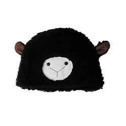 CUTeFiorino Kopfbedeckung Karneval Frauen-Winter-Warmer winddichter Hut-Skireiten-Fleece-Wärmer-Nette Karikatur-Schaf-Ohr-Hut-Nette Kappe für Frauen-Mädchen Lammfell Mütze Herren (Black, One Size) von CUTeFiorino