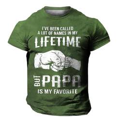 CUTeFiorino Retro Armbanduhr Herren Ich wurde in Meinem Leben viele Namen genannt, Aber Papa ist Mein Lieblings-Vintage-Herren-3D-Shirt zum Vatertag | Braune Sommerbaumwolle | (Green, XXXXL) von CUTeFiorino