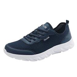 CUTeFiorino Schuhe Run Herren Leichte Atmungsaktive Freizeitschuhe Hohl Mesh Schnürschuhe Casual Laufschuhe Schuhe Herren Sommer Schuhe Herren 42 Blau (Blue, 42) von CUTeFiorino