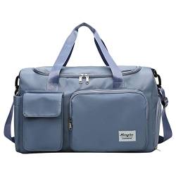Sport Bag Faltbare Reisetasche mit großer Kapazität, leicht, wasserdicht, faltbar, Tragetasche, Reisetasche, modische Frauen Sportbeutel Für Jungs (Blue, One Size) von CUTeFiorino