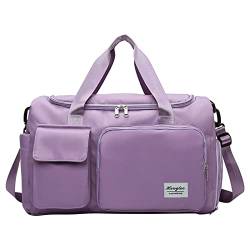Sport Bag Faltbare Reisetasche mit großer Kapazität, leicht, wasserdicht, faltbar, Tragetasche, Reisetasche, modische Frauen Sportbeutel Für Jungs (Purple, One Size) von CUTeFiorino