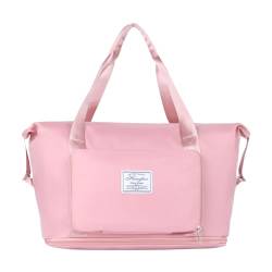 Sport Bag Gepäck Reisen Männer und Frauen tragen große Kapazität Gepäck Haar und trocken Trennung Sport Fitness Tasche Depesche Sporttasche (Pink, One Size) von CUTeFiorino