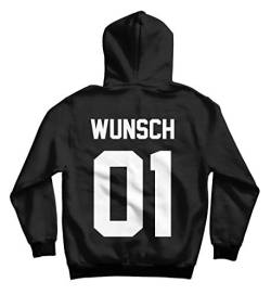 CVLR Kapuzenpullover mit Aufdruck Vorder- und Rückseite - Partnerlook Pärchen Hoodie mit Wunschname und Wunschnummer - College Number Look für Männer, Frauen und Kinder (Herren L) von CVLR