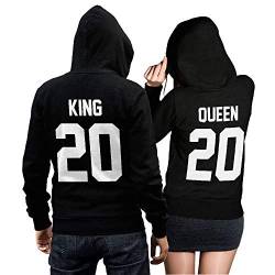 CVLR King + Queen Pullover Set - 2 individualisierte Pullover - personalisierterer Hoodie - Deine Wunsch Nummer auf den Sweatshirts (King Gr. XL + Queen Gr. S) von CVLR