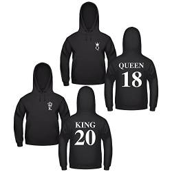 CVLR King Queen Pullover Pärchen Set Times- 2 Hoodies für Paare - Couple-Pullover - Geschenk-Idee - Black (King L + Queen M) von CVLR