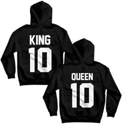 CVLR King Queen Pullover Pärchen schwarz- Hoodie für Paare - Couple-Pullover - Geschenk-Idee (King 3XL) von CVLR