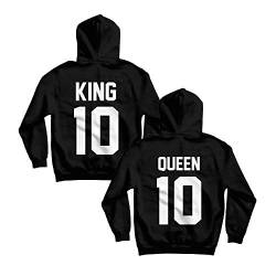 Partnerpullover - King Queen Wunsch Nummer - Pärchen Couple Pullover Paar Pulli Geschenk, L, Frauen Hoodie von CVLR