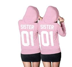 Sister Hoodie Set - Best Friends Beste Freundin Pullover Light-Pink - XS-XXL (Sister Gr. M + Sister Gr. S) von CVLR