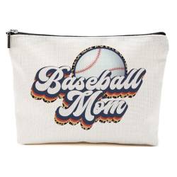 Baseball-Geschenke, Baseball-Mama-Make-up-Tasche, Baseball-Trainer, Geschenke, Kosmetiktasche für Damen, Tante, Baseball Mom3, 10.5"x 7"x 2.5" von CVYW