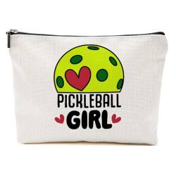 CVYW Pickleball Geschenk-Make-up-Tasche, Pickleball-Zubehör, Damen-Kosmetiktasche für Damen, Reisetasche, Pickleball Girl2, 10.5"x 7"x 2.5" von CVYW
