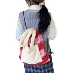 CVZQTE 2023 Achseltasche Große Kapazität Umhängetasche für Mädchen Teen Vintage Plüsch Handtasche Vielseitige Unterarmtasche Einkaufstasche Rucksack von CVZQTE
