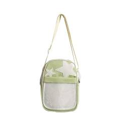CVZQTE Transparente Umhängetasche für Damen im japanischen Stil für Mädchen, Messenger-Tasche, praktische Brusttasche, Schultertasche mit Stern für Teenager, süße Ita-Tasche von CVZQTE