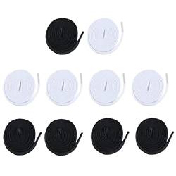 CWED 10 Paar Schnürsenkel, flach, 10mm breit, Ersatzschnürsenkel, für Turnschuhe, Turnschuhe, Laufschuhe, Espadrilles (weiß und schwarz) von CWED