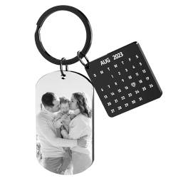 Benutzerdefinierte Schlüsselbund Mit Bild Doppelseitig Personalisierter Schlüsselanhänger Gravur Schlüsselanhänger für Männer Frauen Geschenke von CWYW