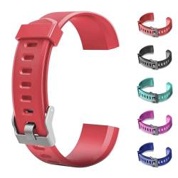 CXINLky Ersatzbänder, Uhrenarmbänder aus Silikon für ID115Plus HR Smart Watch, Verstellbare Riemen, Buntes Uhrenarmband Zubehör für ID115Plus HR Smartwatch (Rot) von CXINLky