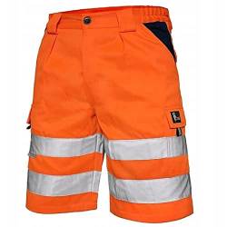 CXS Arbeitsshorts Norwich high Visible, Warnschutz Shorts Visible, Kurze Arbeitshose in Signalfarbe, Kurze Warnschutzhose mit Reflektionsstreifen, Orange, 50 von CXS