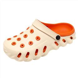 Clogs & Pantoletten für Herren Gartenschuhe Orthopädische Schuhe Sandalen Damen Sommer Hausschuhe (orange, Erwachsene, Herren, 42, Numerisch, EU Schuhgrößensystem, M) von CXZOIOP