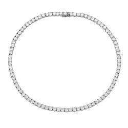 CYBCCC Die Halskette der Frauen 5mm D Farbe VVS1 Moissanit Tennis Halskette for Damen Herren 925 Silber Bing Diamant Kette Halsketten Geschenk von CYBCCC