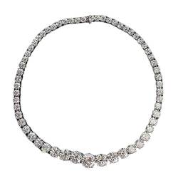 CYBCCC Die Halskette der Frauen Diamant-Halskette, 100% echtes 925er Silber, Verlobung, Hochzeit, Halskette for Frauen, Braut-Moissanite-Schmuck, Geschenk von CYBCCC